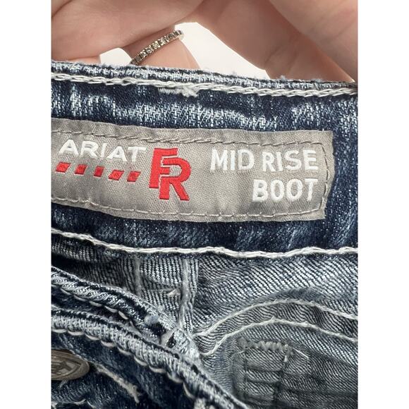 Ariat FR Work Pant Embellished Pocket Mid rise Bootcut Jeans 29S - Picture 4 of 6